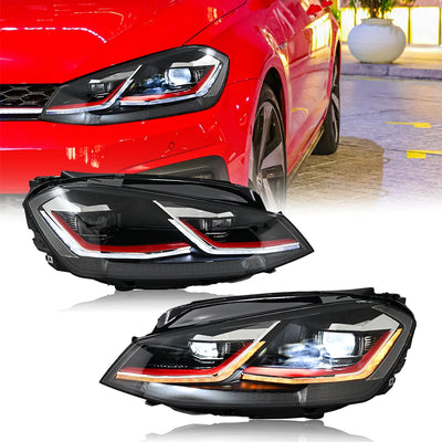 Phares LED Volkswagen Golf 6 7 7.5 2008-2020 - vue de face - Becquet Voiture