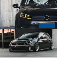 LED Headlights Volkswagen Golf 6 MK6 2008-2012 R-Line - fitted on vehicle - Becquet Voiture
