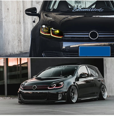 Phares LED Volkswagen Golf 6 MK6 2008-2012 R-Line - installé sur véhicule - Becquet Voiture
