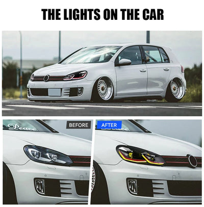 Phares LED Volkswagen Golf 6 MK6 2008-2012 R-Line - vue de profil - Becquet Voiture