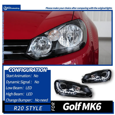 Phares LED Volkswagen Golf 6 MK6 2009-2012 - détail du montage - Becquet Voiture