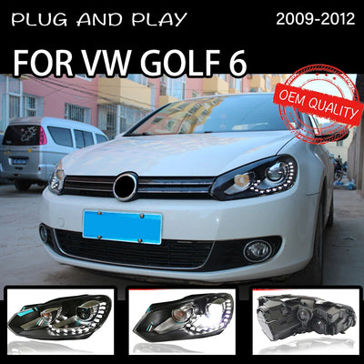 Phares LED Volkswagen Golf 6 MK6 2009-2012 - installé sur véhicule - Becquet Voiture