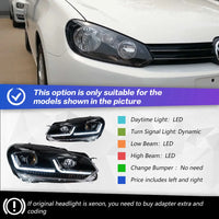 LED Headlights Volkswagen Golf 6 MK6 2009-2012 GTI and TSI trims - top view - Becquet Voiture