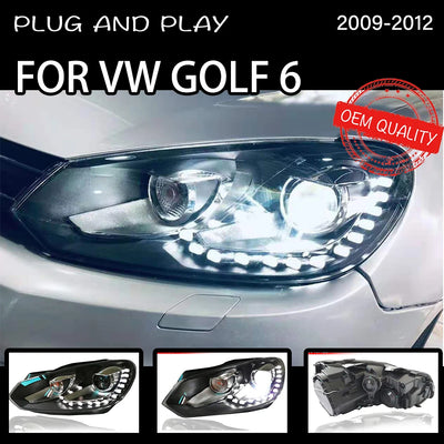 Phares LED Volkswagen Golf 6 MK6 2009-2012 - vue de face - Becquet Voiture