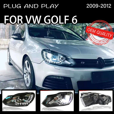 Phares LED Volkswagen Golf 6 MK6 2009-2012 - vue de profil - Becquet Voiture