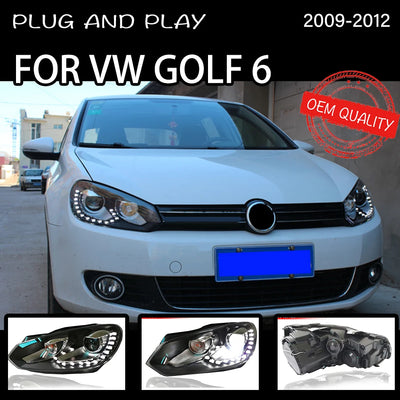 Phares LED Volkswagen Golf 6 MK6 2009-2012 - vue de trois-quarts - Becquet Voiture