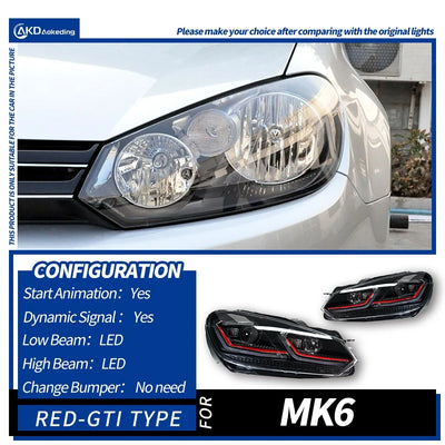 Phares LED Volkswagen Golf 6 MK6 2009-2013 - détail du montage - Becquet Voiture