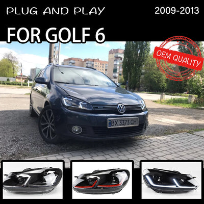 Phares LED Volkswagen Golf 6 MK6 2009-2013 - installé sur véhicule - Becquet Voiture