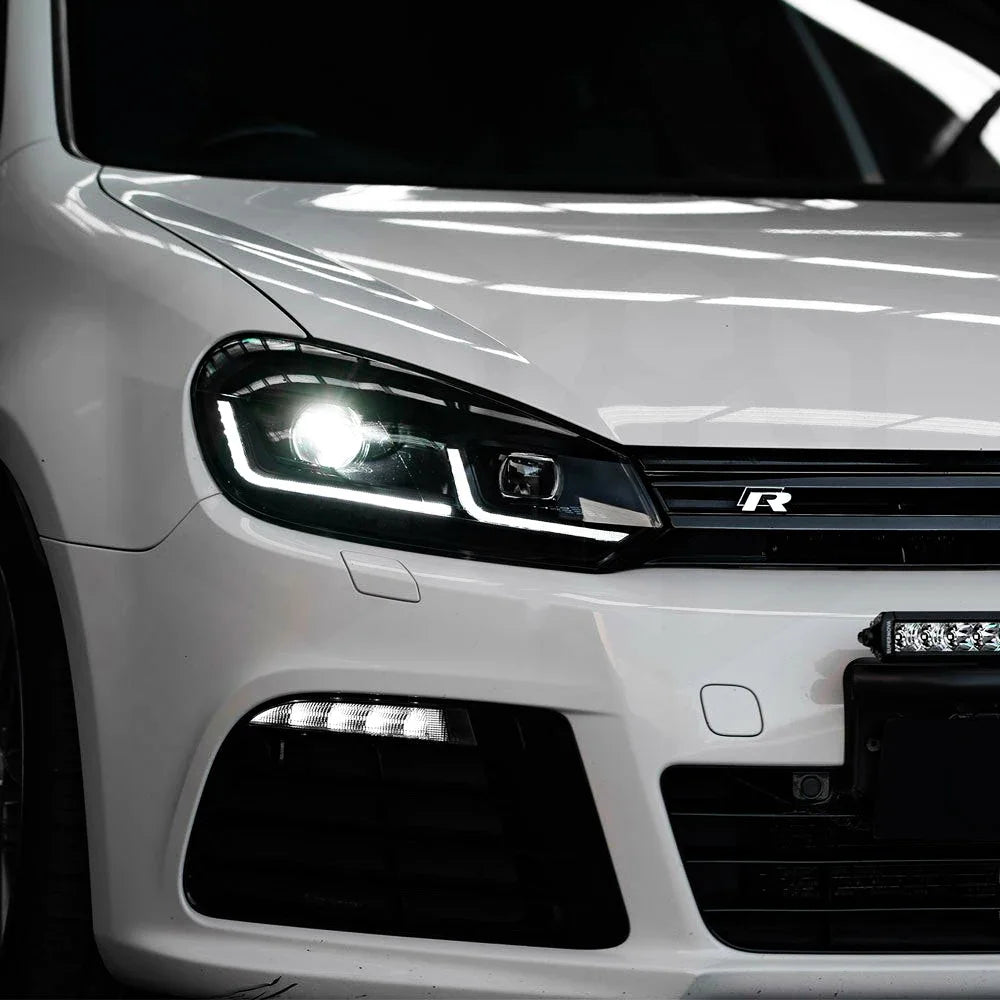 Phares LED Volkswagen Golf 6 MK6 2010-2012 Style Golf 7.5 - vue de face - Becquet Voiture