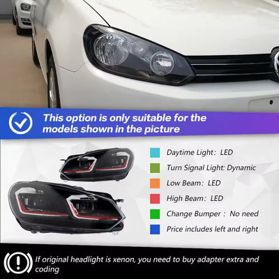 Phares LED Volkswagen Golf 6 MK6 R20 2009-2012 - détail du montage - Becquet Voiture