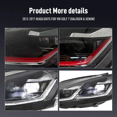 Phares LED Volkswagen Golf 7 2013-2017 - installé sur véhicule - Becquet Voiture