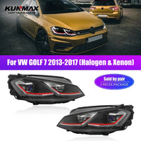 LED Headlights Volkswagen Golf 7 2013-2017 - side view - Becquet Voiture
