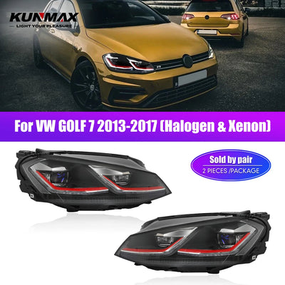 Phares LED Volkswagen Golf 7 2013-2017 - vue de profil - Becquet Voiture