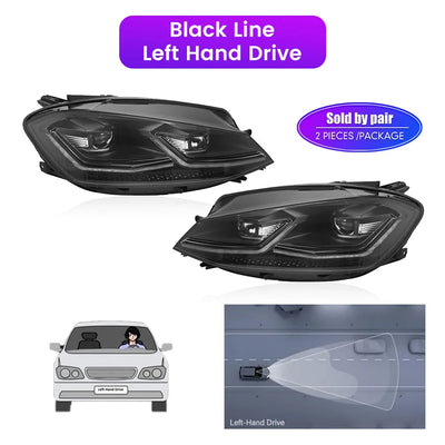 Phares LED Volkswagen Golf 7 2013-2017 - vue rapprochée - Becquet Voiture