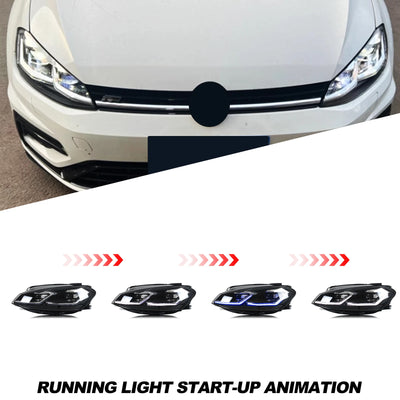Phares LED Volkswagen Golf 7.5 MK7.5 2018-2021 - vue de trois-quarts - Becquet Voiture