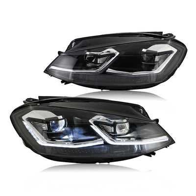 Phares LED Volkswagen Golf 7 et 7.5 MK7 2012-2020 Look Sport - packshot studio - Becquet Voiture