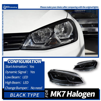 Phares LED Volkswagen Golf 7 MK7 2013-2017 - détail du montage - Becquet Voiture