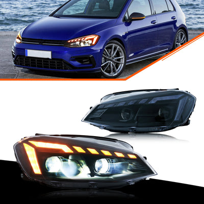 Phares LED Volkswagen Golf 7 MK7 2013-2017 DRL - vue de face - Becquet Voiture