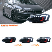 Phares LED Volkswagen Golf 7 MK7 2013-2017 DRL - vue de trois-quarts - Becquet Voiture