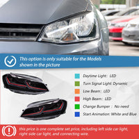 LED Headlights Volkswagen Golf 7 MK7 2013-2017 Golf 7.5 Style - close-up view - Becquet Voiture