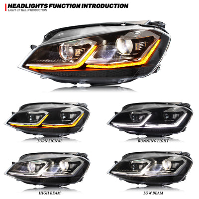 Phares LED Volkswagen Golf 7 MK7 2013-2017 (réf. 2) - vue arrière - Becquet Voiture