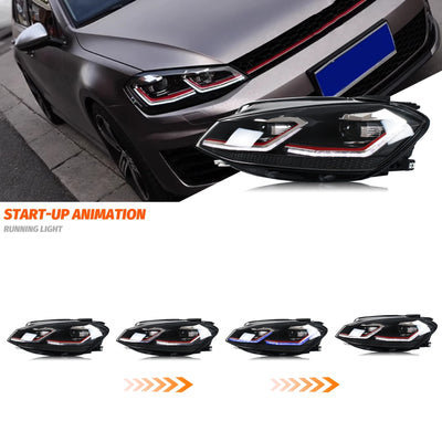 Phares LED Volkswagen Golf 7 MK7 2018-2021 - vue de trois-quarts - Becquet Voiture
