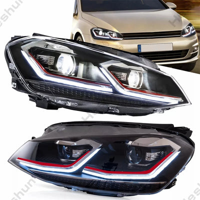 Phares LED Volkswagen Golf 7 MK7 GTI Look R-Line - détail du montage - Becquet Voiture