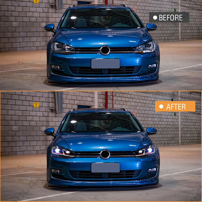 Phares LED Volkswagen Golf 7 MK7 GTI Look R-Line - vue de profil - Becquet Voiture