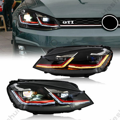 Phares LED Volkswagen Golf 7 MK7 GTI Look R-Line - vue rapprochée - Becquet Voiture