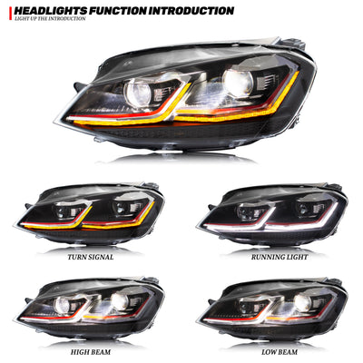 Phares LED Volkswagen Golf 7 MK7 VII 2013-2017 - vue arrière - Becquet Voiture