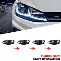 Phares LED Volkswagen Golf MK7.5 2017-2020 DRL Halogène - installé sur véhicule - Becquet Voiture