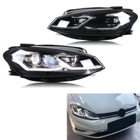 Phares LED Volkswagen Golf MK7.5 2017-2020 DRL Halogène - vue de face - Becquet Voiture