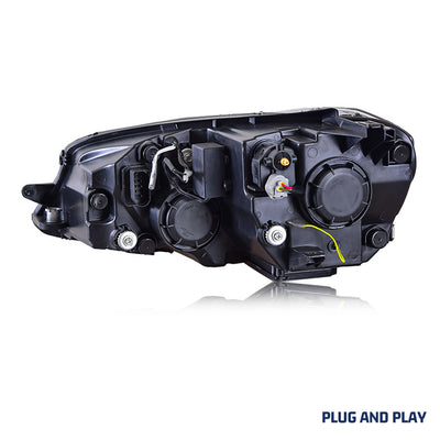 Phares LED Volkswagen Jetta MK6 2011-2018 DRL Séquentiel - packshot studio - Becquet Voiture