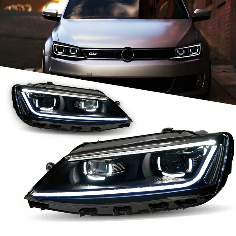 Phares LED Volkswagen Jetta MK6 2011-2018 - vue de face - Becquet Voiture