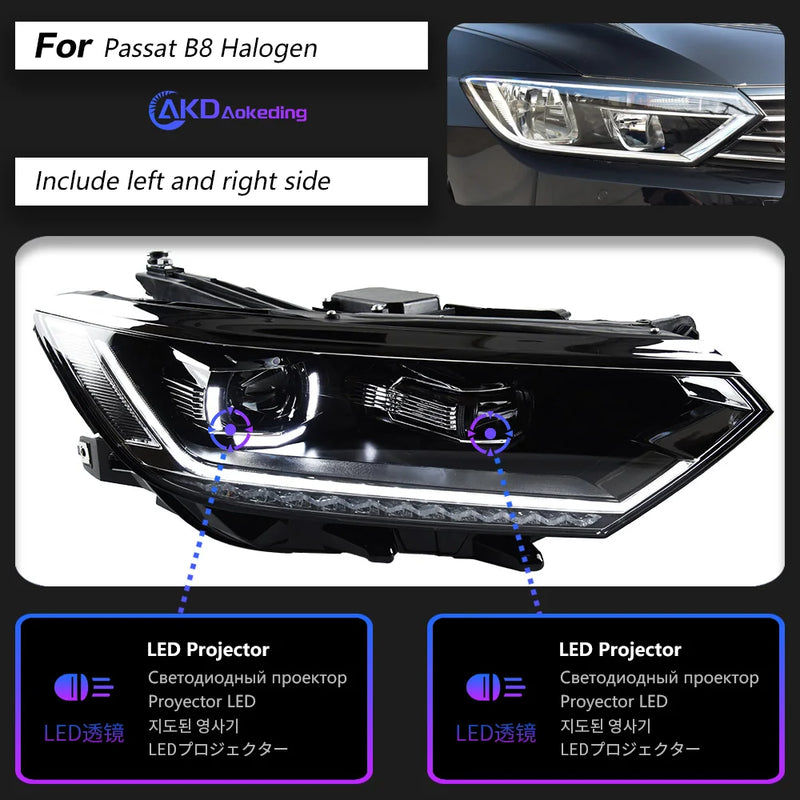 Phares LED Volkswagen Passat B8 2015-2019 - détail du montage - Becquet Voiture
