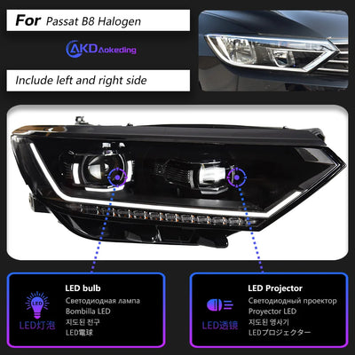 Phares LED Volkswagen Passat B8 2015-2019 - vue rapprochée - Becquet Voiture