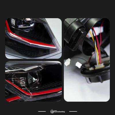Phares LED Volkswagen Polo 2011-2018 (réf. 2) - installé sur véhicule - Becquet Voiture
