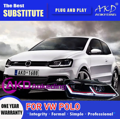 Phares LED Volkswagen Polo 2011-2018 (réf. 2) - vue de face - Becquet Voiture