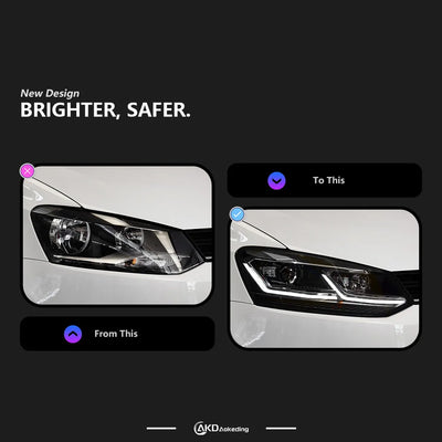 Phares LED Volkswagen Polo 2011-2018 (réf. 2) - vue de profil - Becquet Voiture