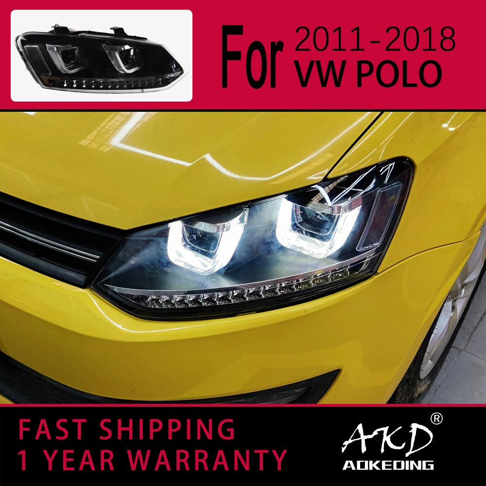 Phares LED Volkswagen Polo 2011-2018 - vue de face - Becquet Voiture