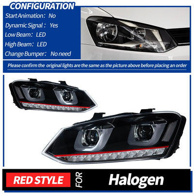Phares LED Volkswagen Polo 2011-2018 - vue rapprochée - Becquet Voiture