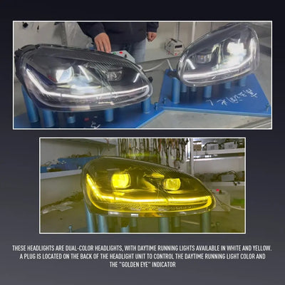 Phares LED VW Golf 5 2003-2008 - installé sur véhicule - Becquet Voiture