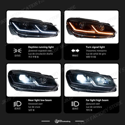Phares LED VW Golf 6 2009-2012 - vue arrière - Becquet Voiture