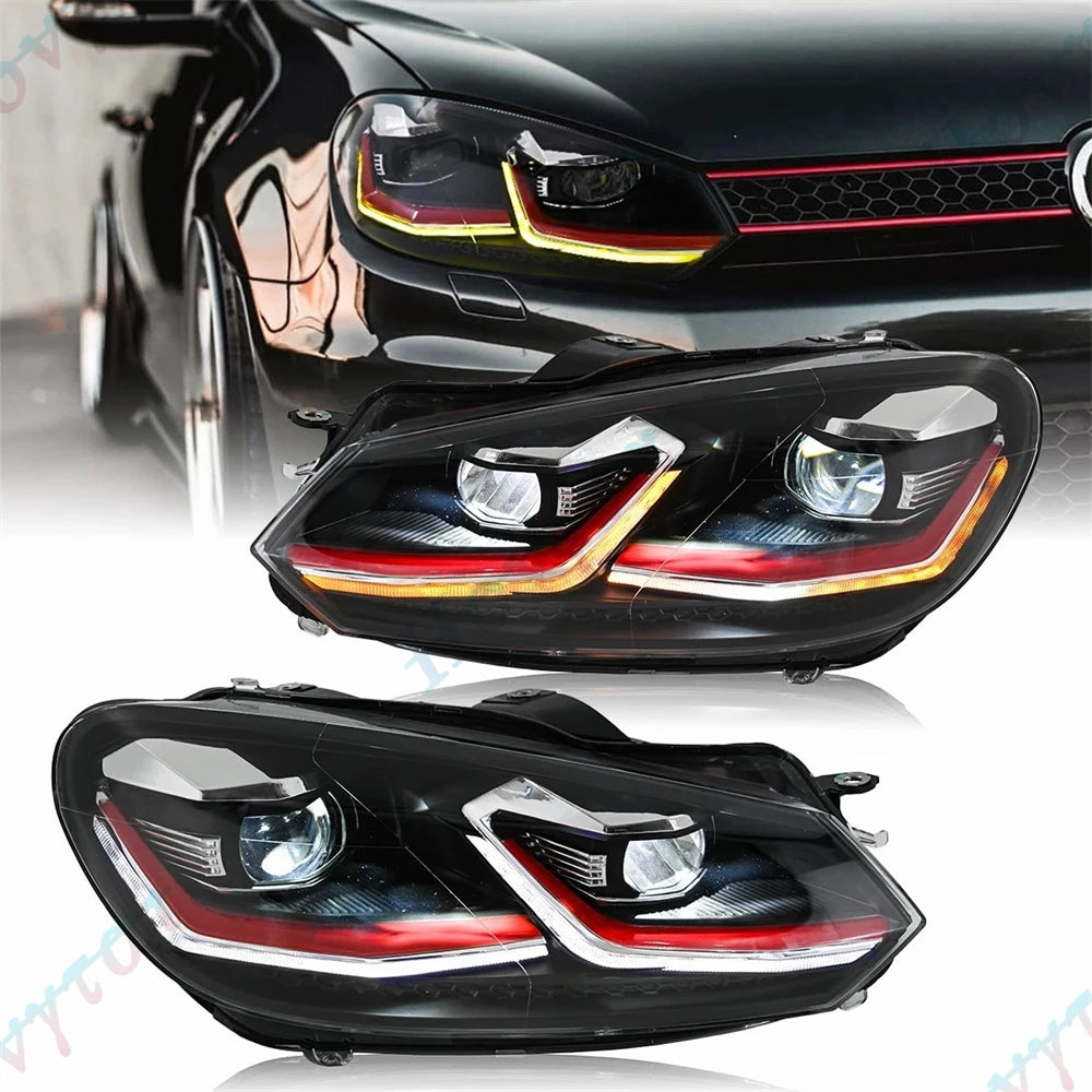 Phares LED VW Golf 6 MK6 2010-2014 - vue de face - Becquet Voiture