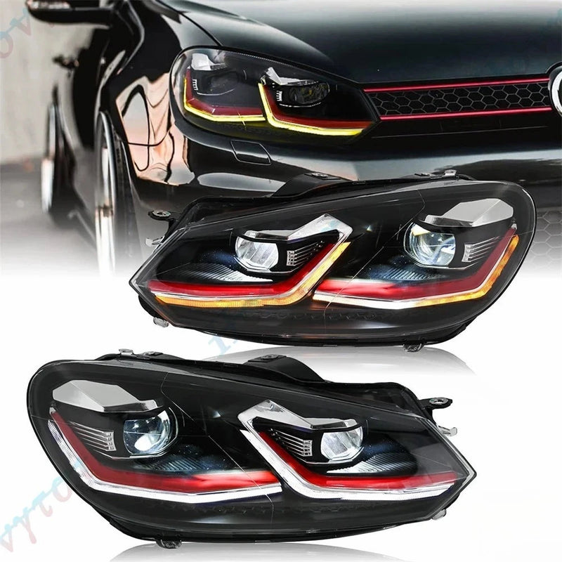 Phares LED VW Golf 6 MK6 2010-2014 - vue de face - Becquet Voiture