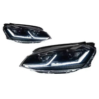 Phares LED VW Golf 7 2013-2017 DRL Dynamique TYPY - en situation - Becquet Voiture