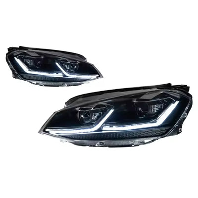 Phares LED VW Golf 7 2013-2017 DRL Dynamique TYPY - en situation - Becquet Voiture