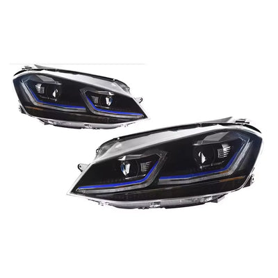 Phares LED VW Golf 7 2013-2017 DRL Dynamique TYPY - vue de dessus - Becquet Voiture