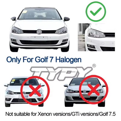 Phares LED VW Golf 7 2013-2017 DRL Dynamique TYPY - vue de profil - Becquet Voiture