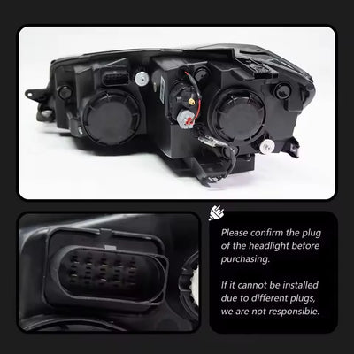 Phares LED VW Golf 7 2013-2017 DRL Dynamique TYPY - vue de trois-quarts - Becquet Voiture